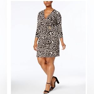 NWT Calvin Klein Faux Wrap Animal Print Dress 22W